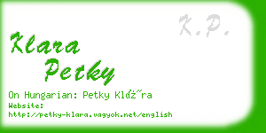 klara petky business card